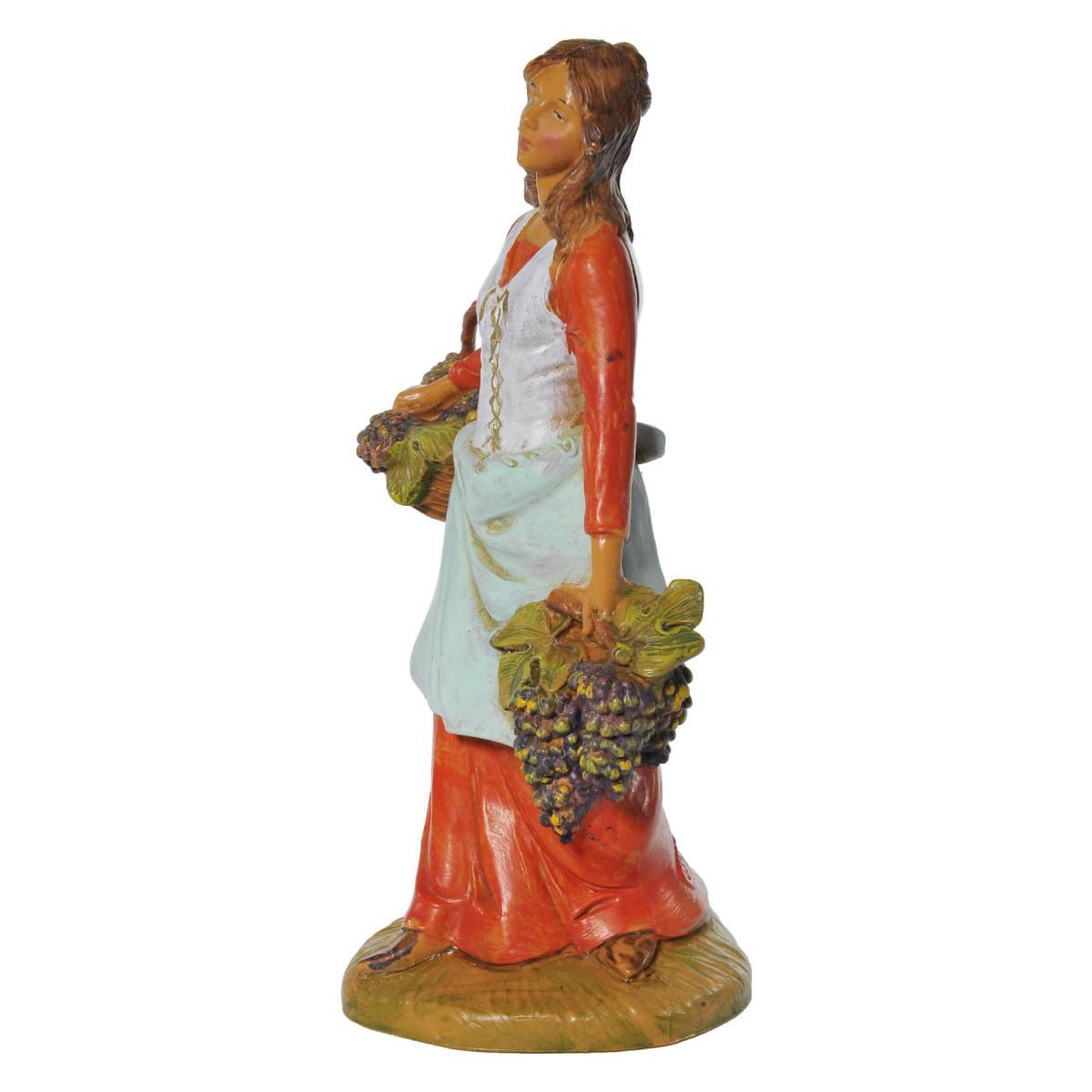Statua presepe 19 cm pastorella uva