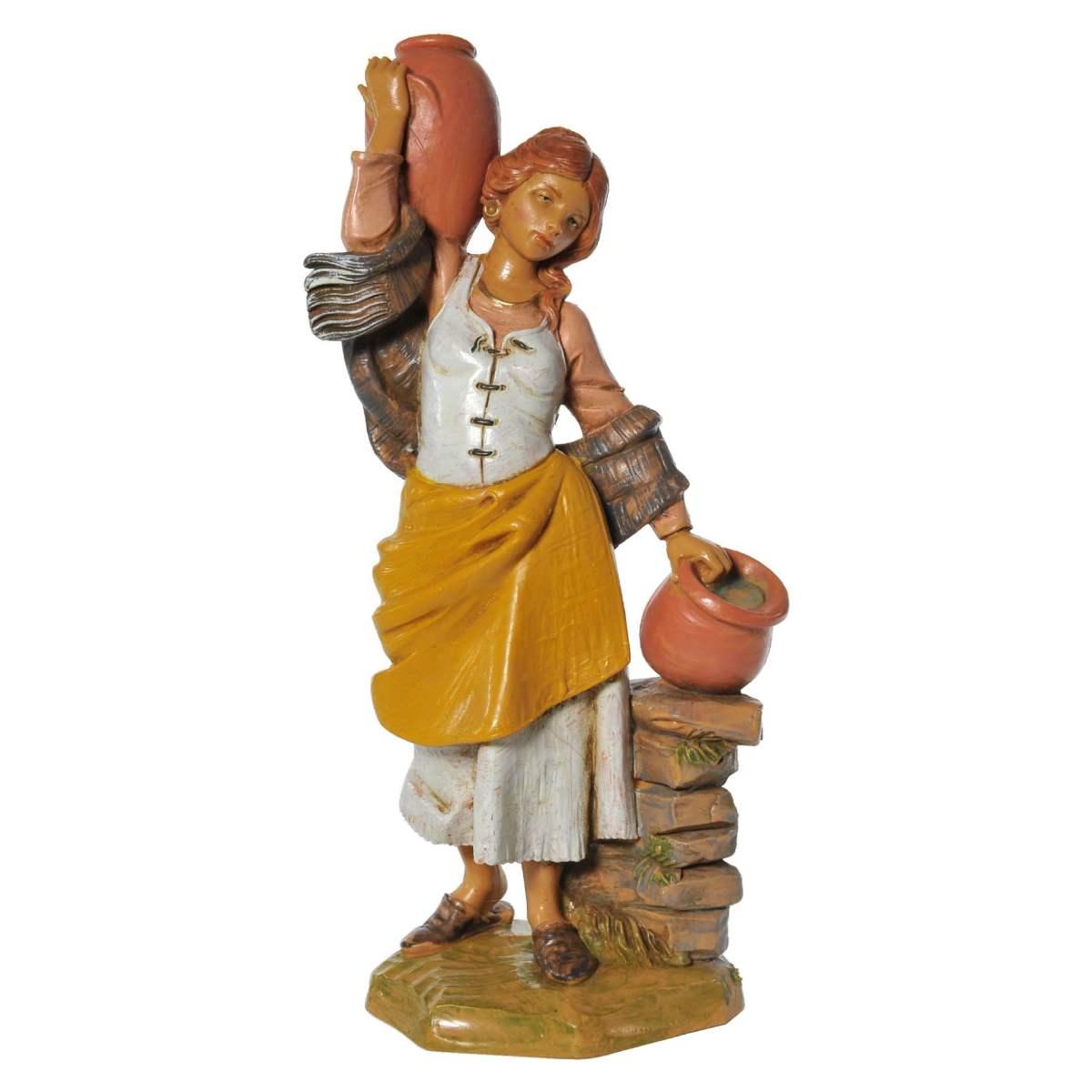 Statua presepe 19 cm pastorella 2 brocche