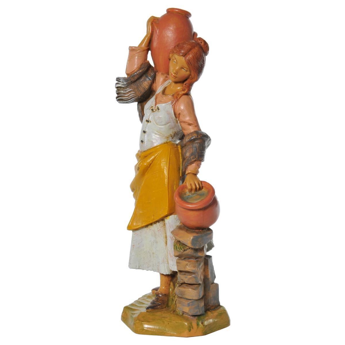 Statua presepe 19 cm pastorella 2 brocche