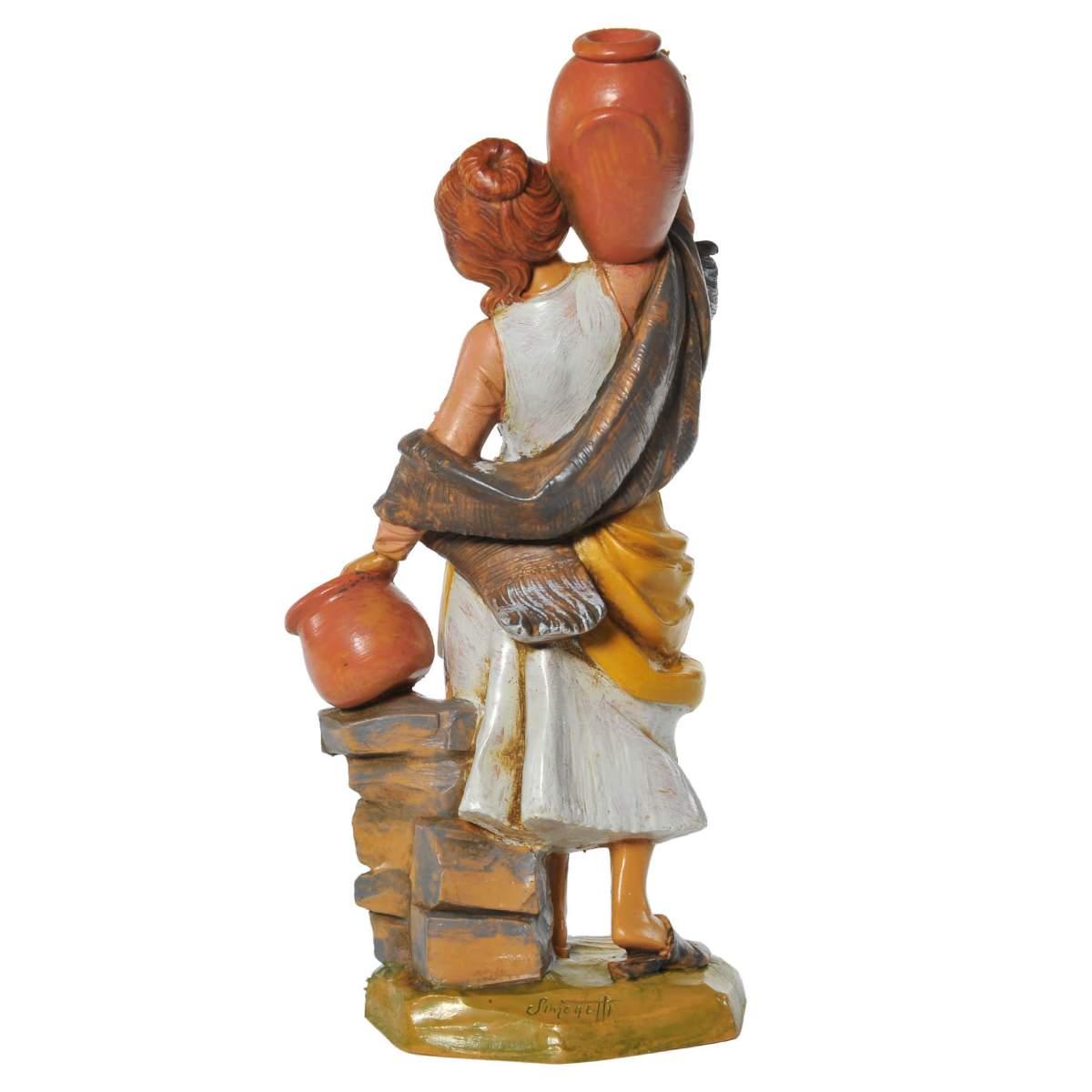Statua presepe 19 cm pastorella 2 brocche