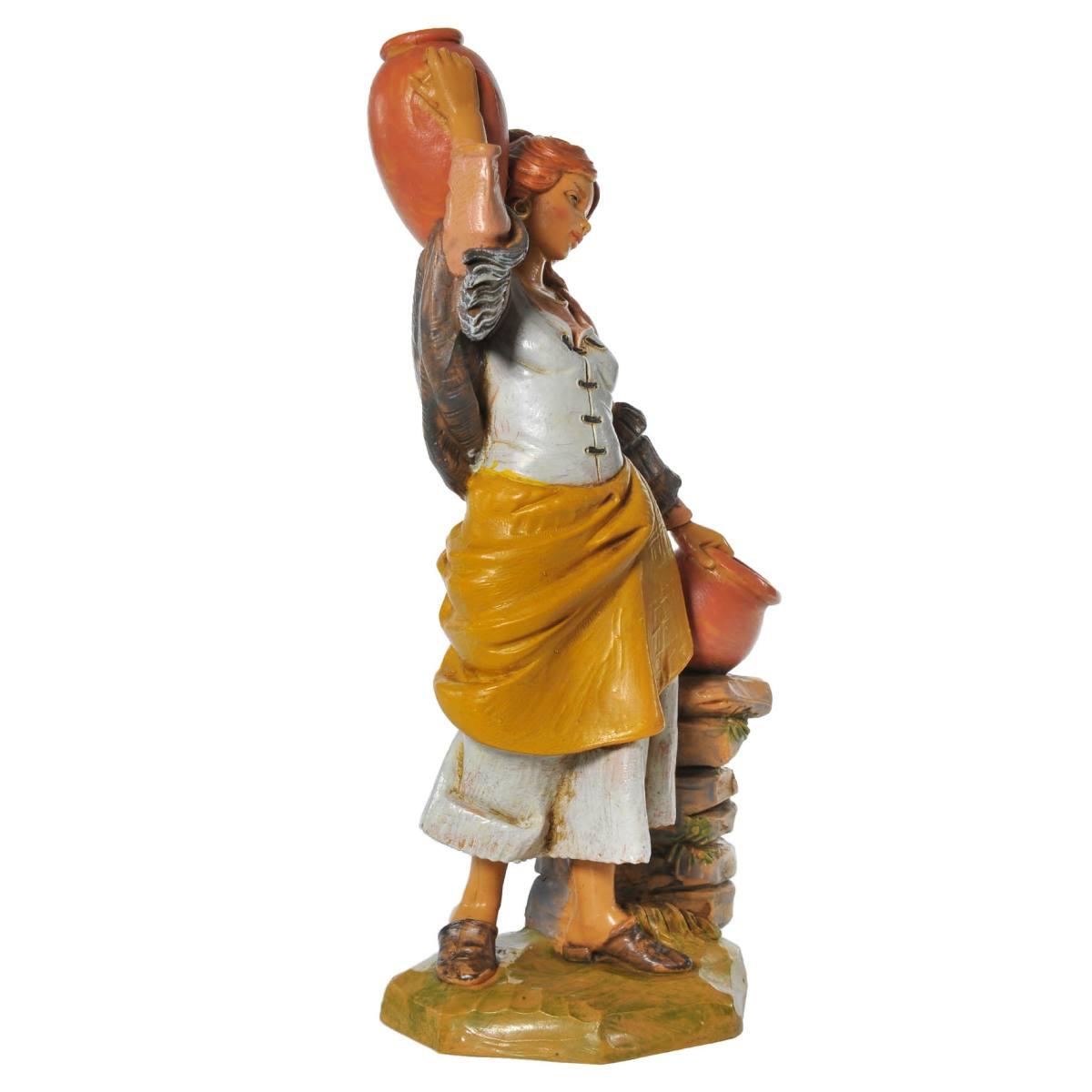 Statua presepe 19 cm pastorella 2 brocche