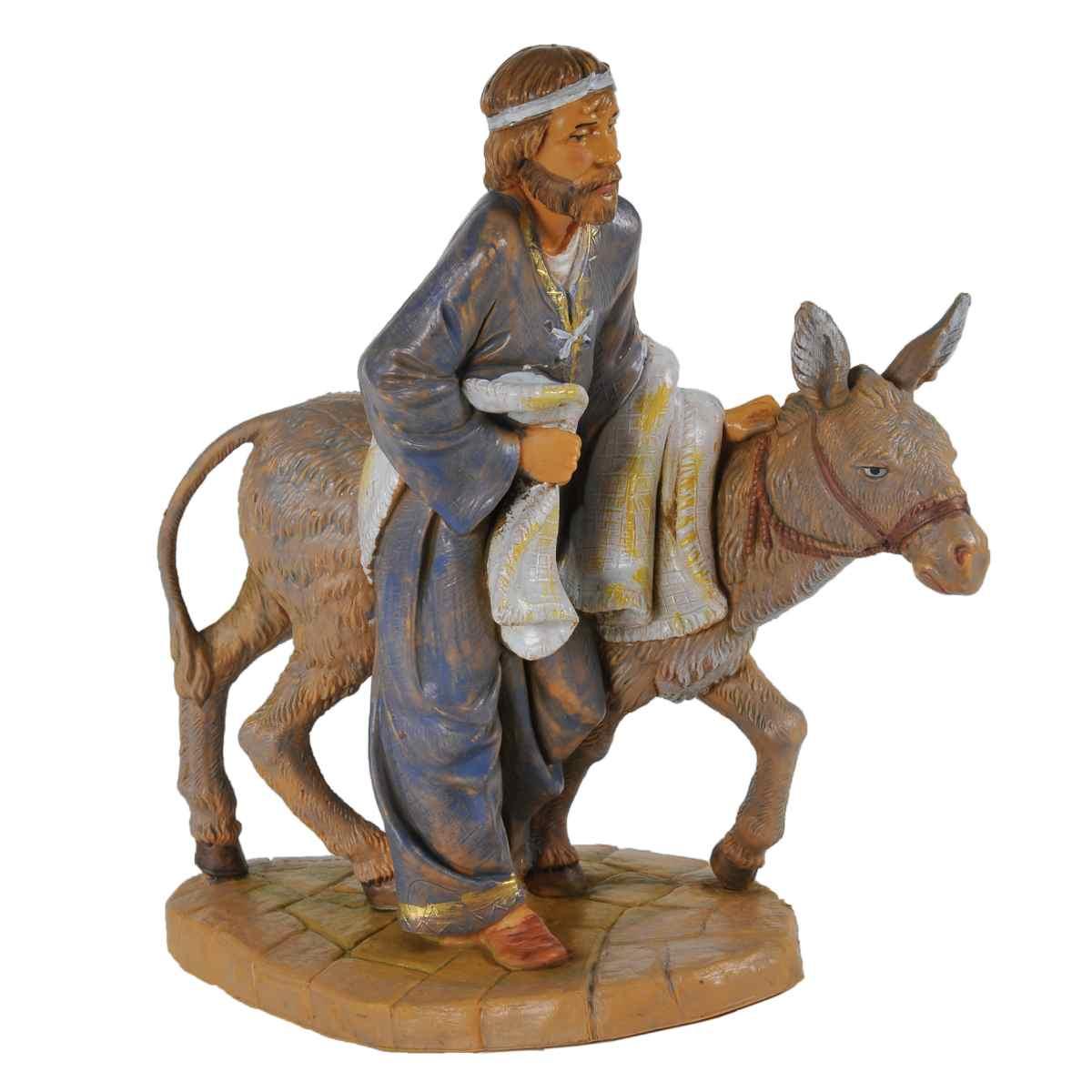 Statua presepe 19 cm pastore asino