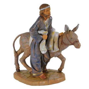 Statua presepe 19 cm pastore asino