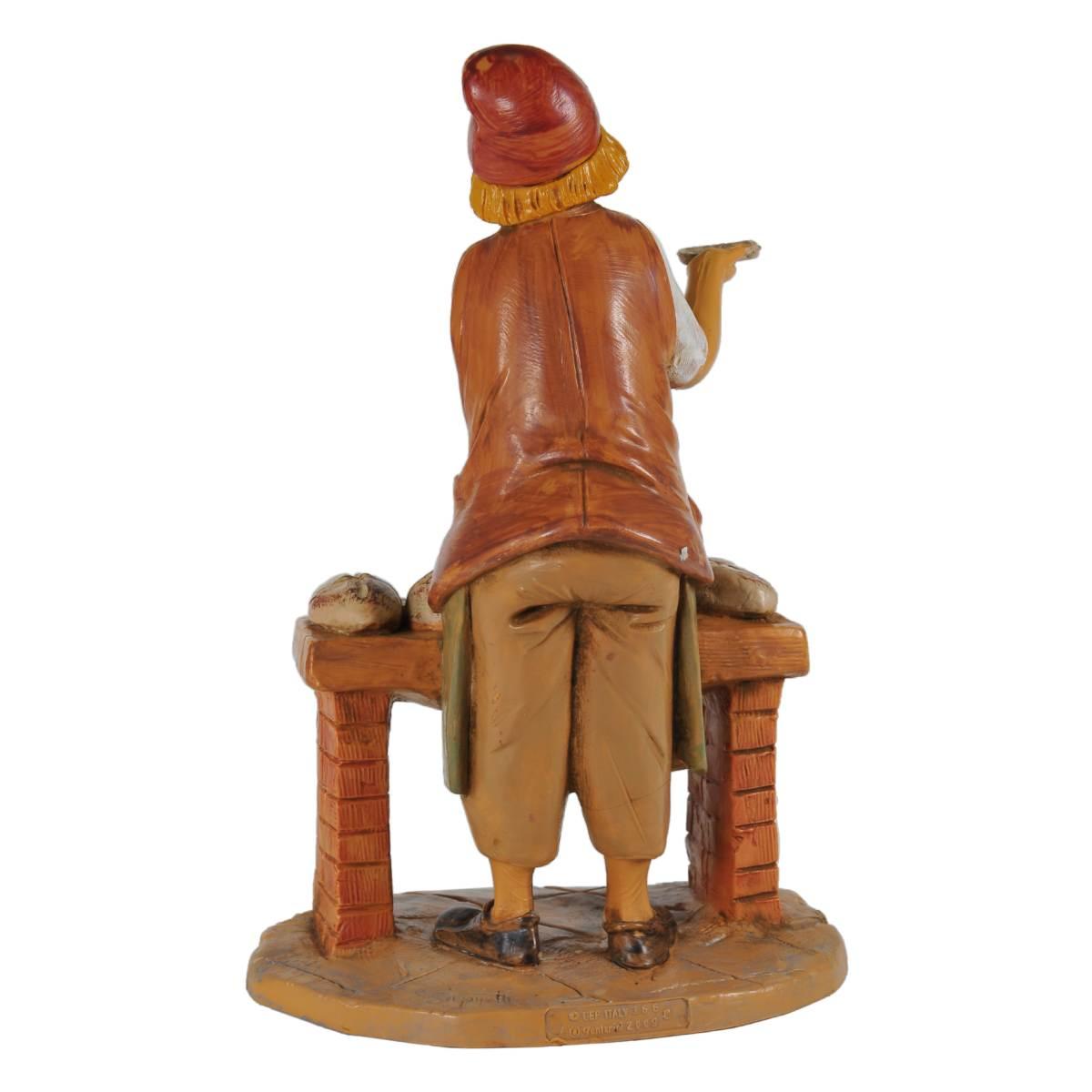 Statua presepe 19 cm panettiere banco del pane