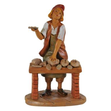 Statua presepe 19 cm panettiere banco del pane