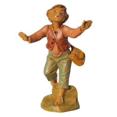 Statua presepe 19 cm pastorello borsa
