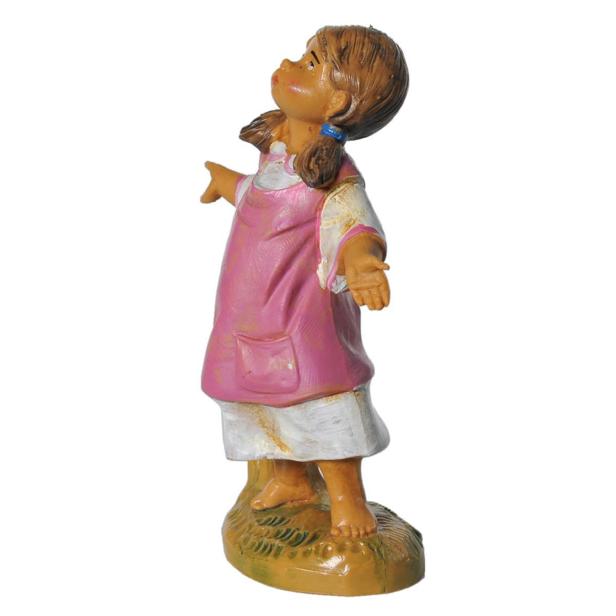 Statua presepe 19 cm bambina braccia aperte