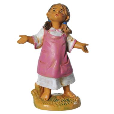 Statua presepe 19 cm bambina braccia aperte
