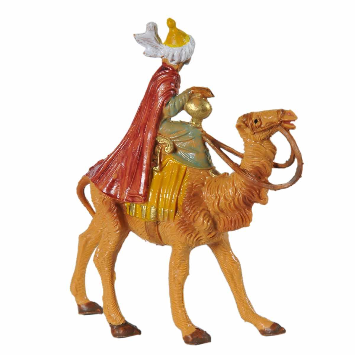 Statua presepe 6.5 cm re magio baldassarre cammello