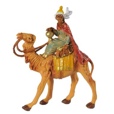 Statua presepe 6.5 cm re magio baldassarre cammello