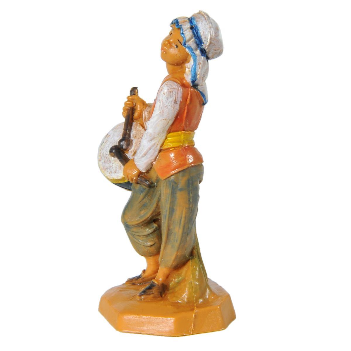 Statua presepe 6.5 cm pastore tamburo