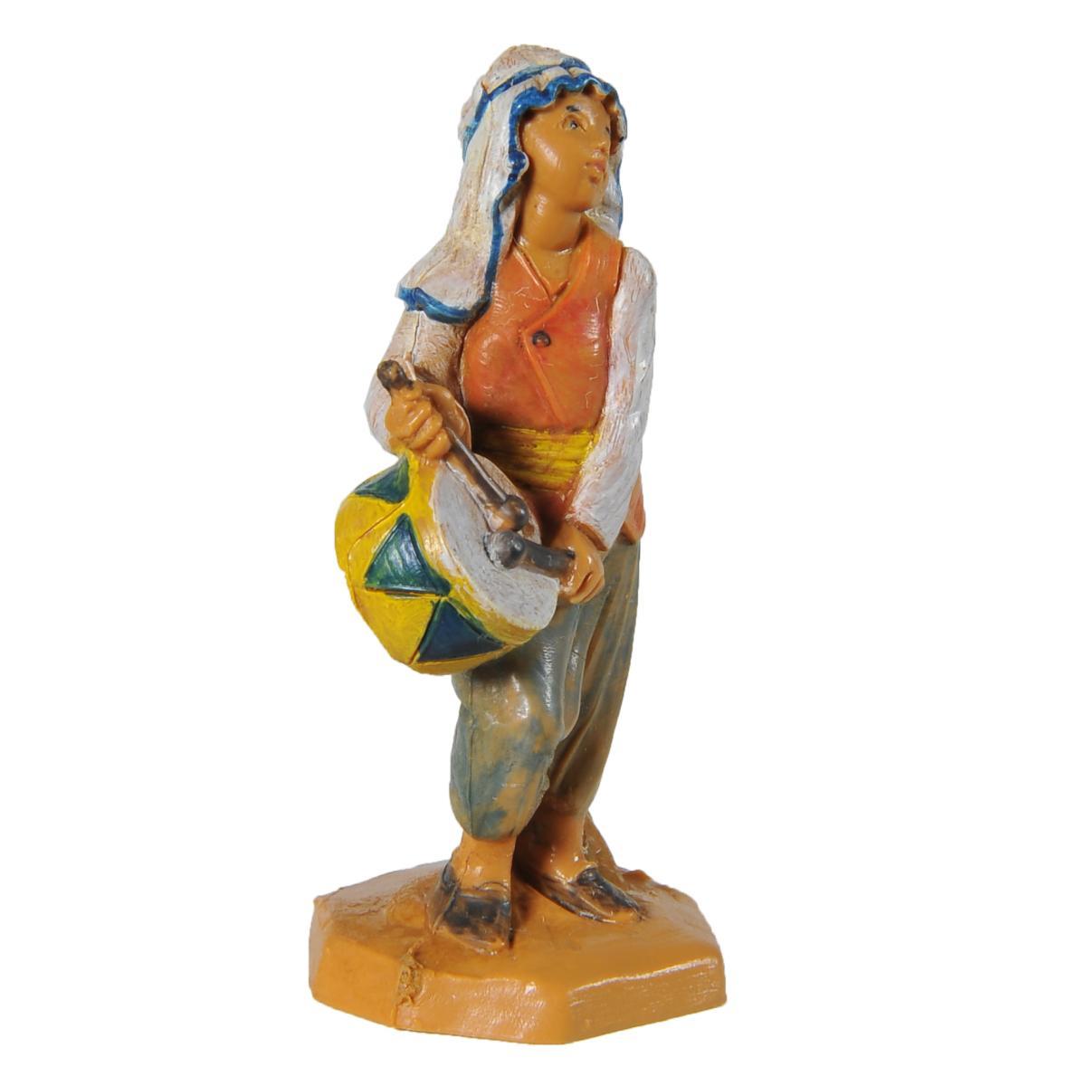 Statua presepe 6.5 cm pastore tamburo