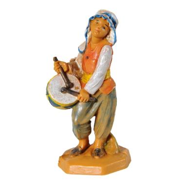 Statua presepe 6.5 cm pastore tamburo