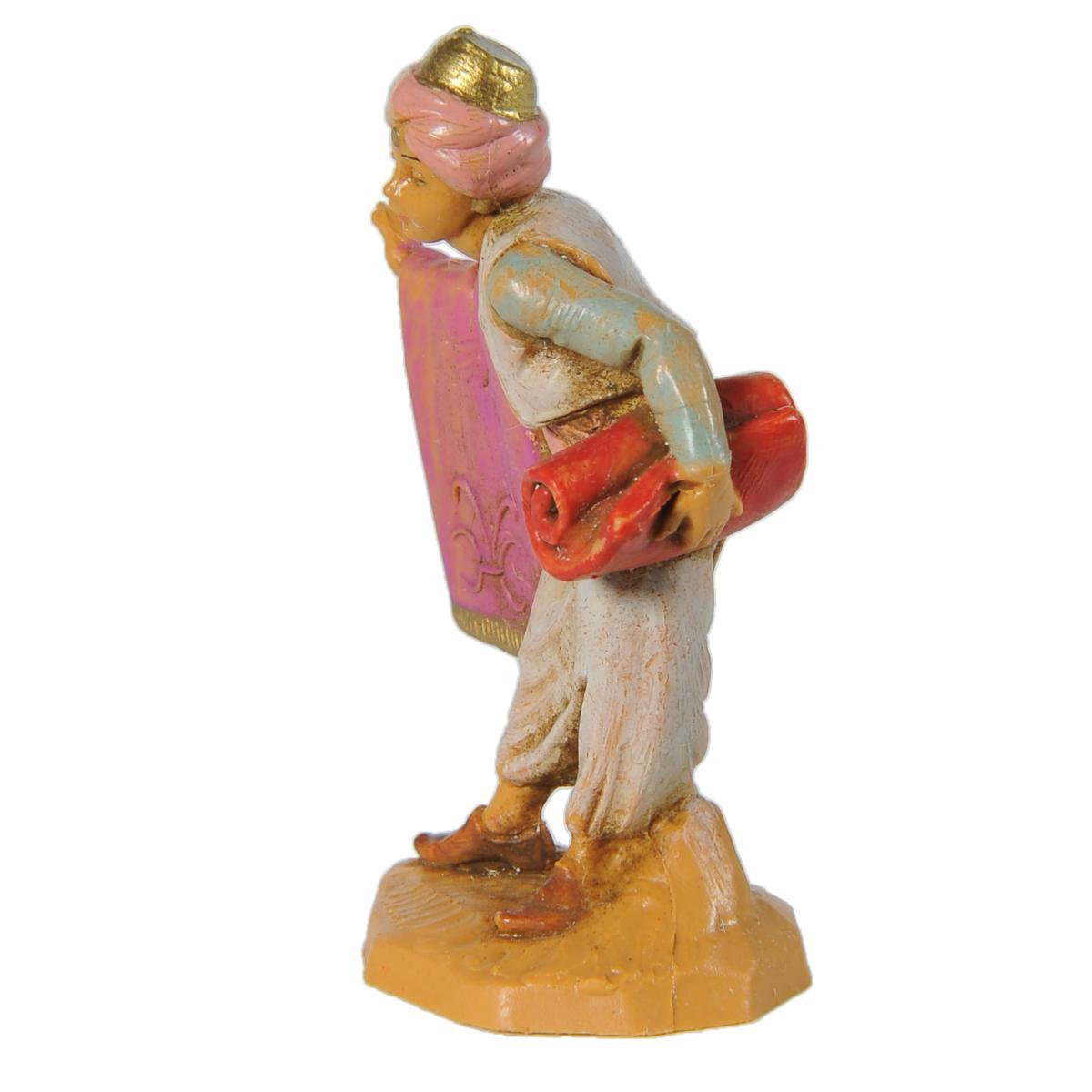 Statua presepe 6.5 cm pastore tappeti