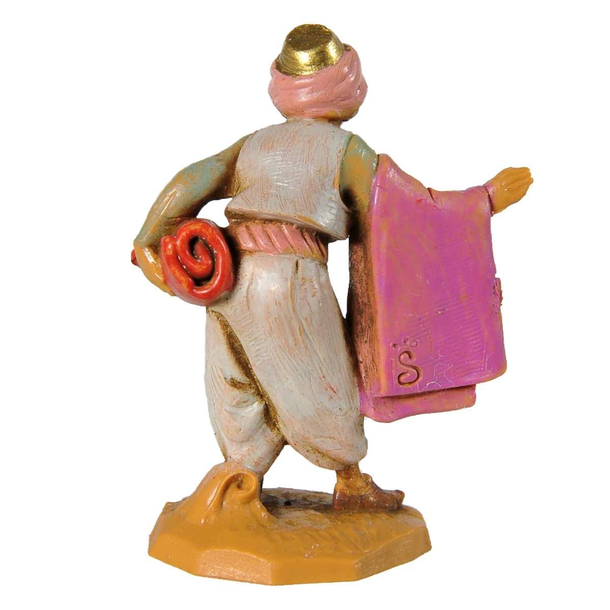 Statua presepe 6.5 cm pastore tappeti