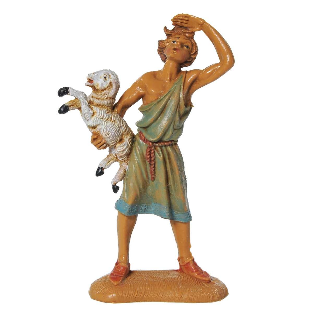 Statua presepe 10 cm pastore pecora
