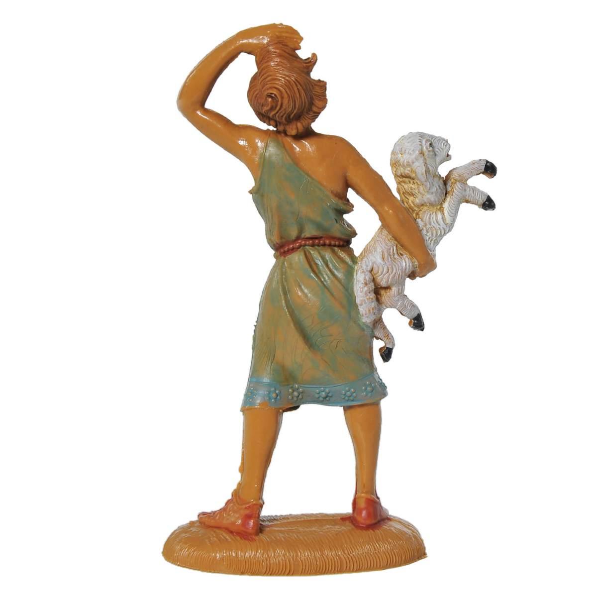 Statua presepe 10 cm pastore pecora