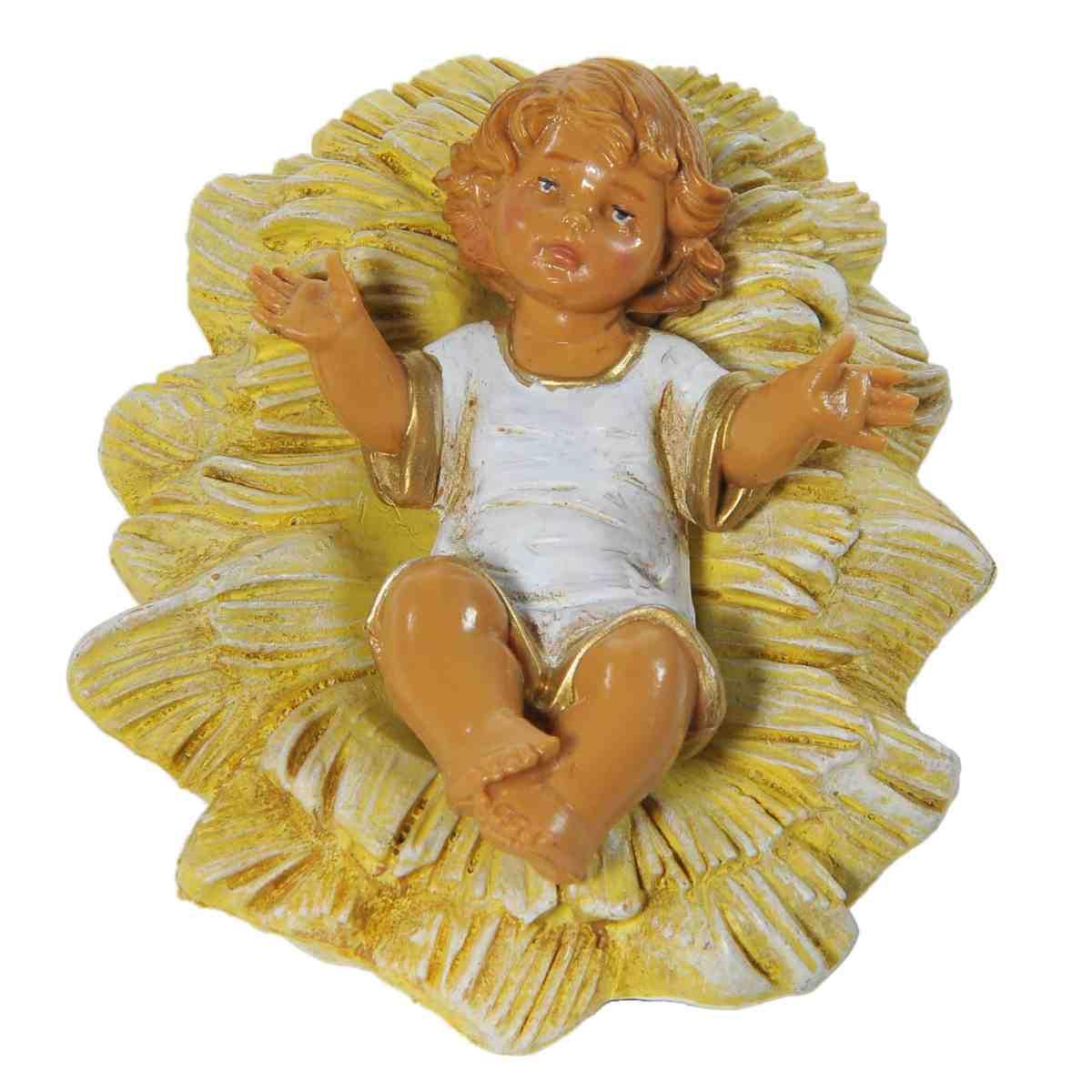 Statua presepe 19 cm gesù bambino culla