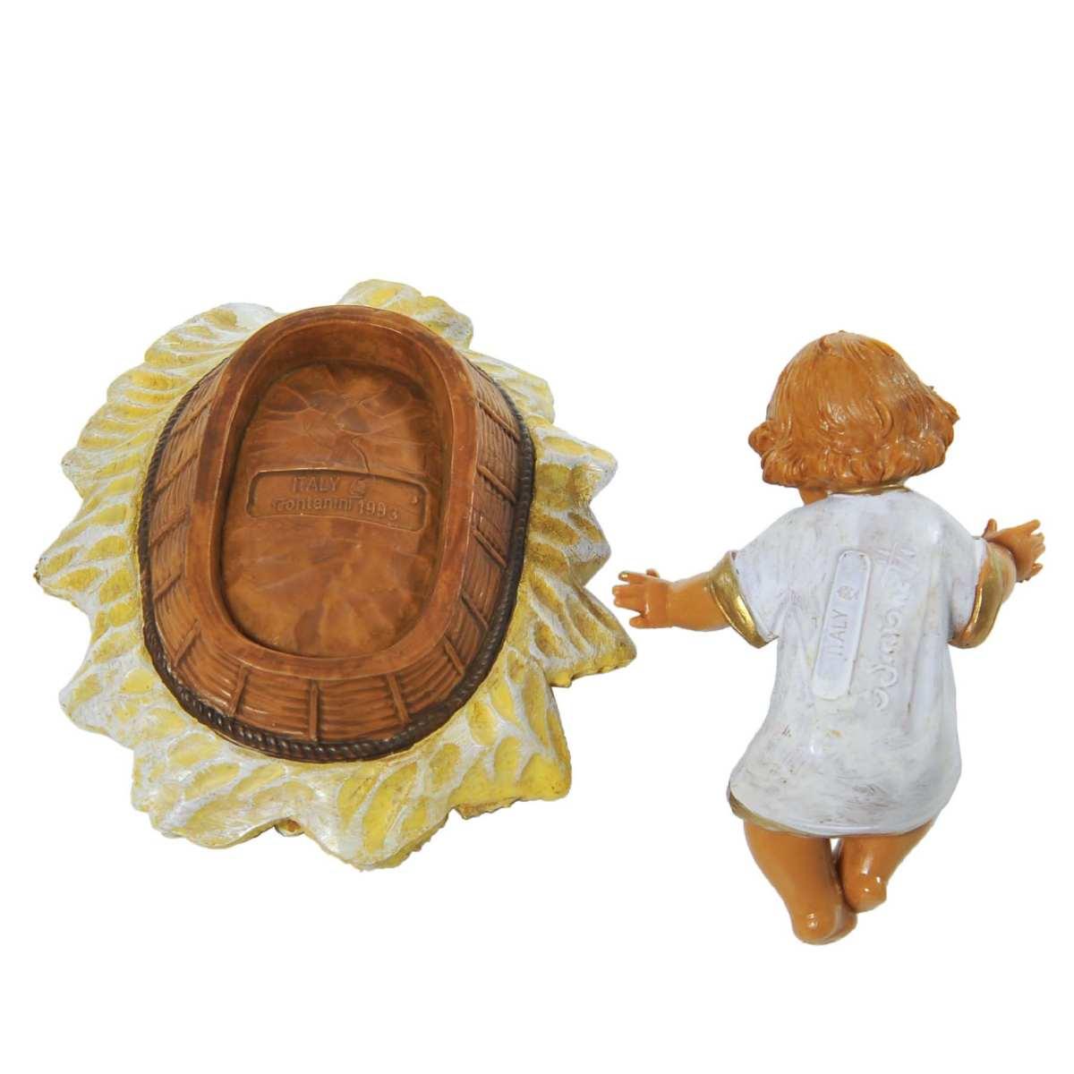 Statua presepe 19 cm gesù bambino culla