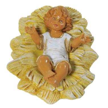 Statua presepe 19 cm gesù bambino culla