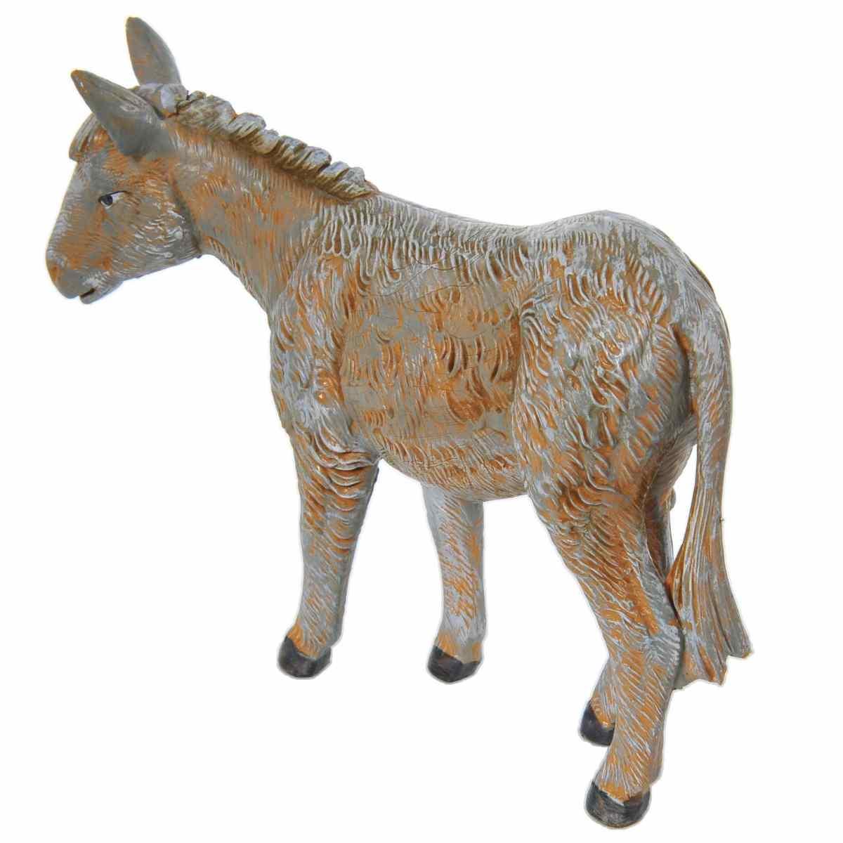 Statua presepe 19 cm asino in piedi