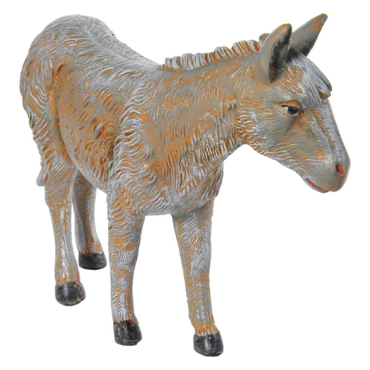 Statua presepe 19 cm asino in piedi
