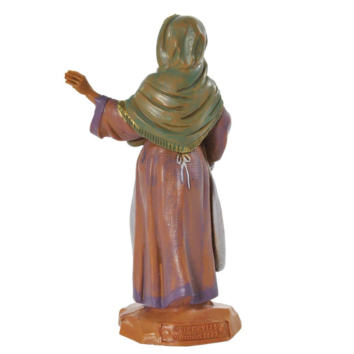 Statua presepe 12 cm pastorella gomitoli