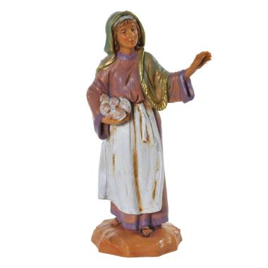 Statua presepe 12 cm pastorella gomitoli