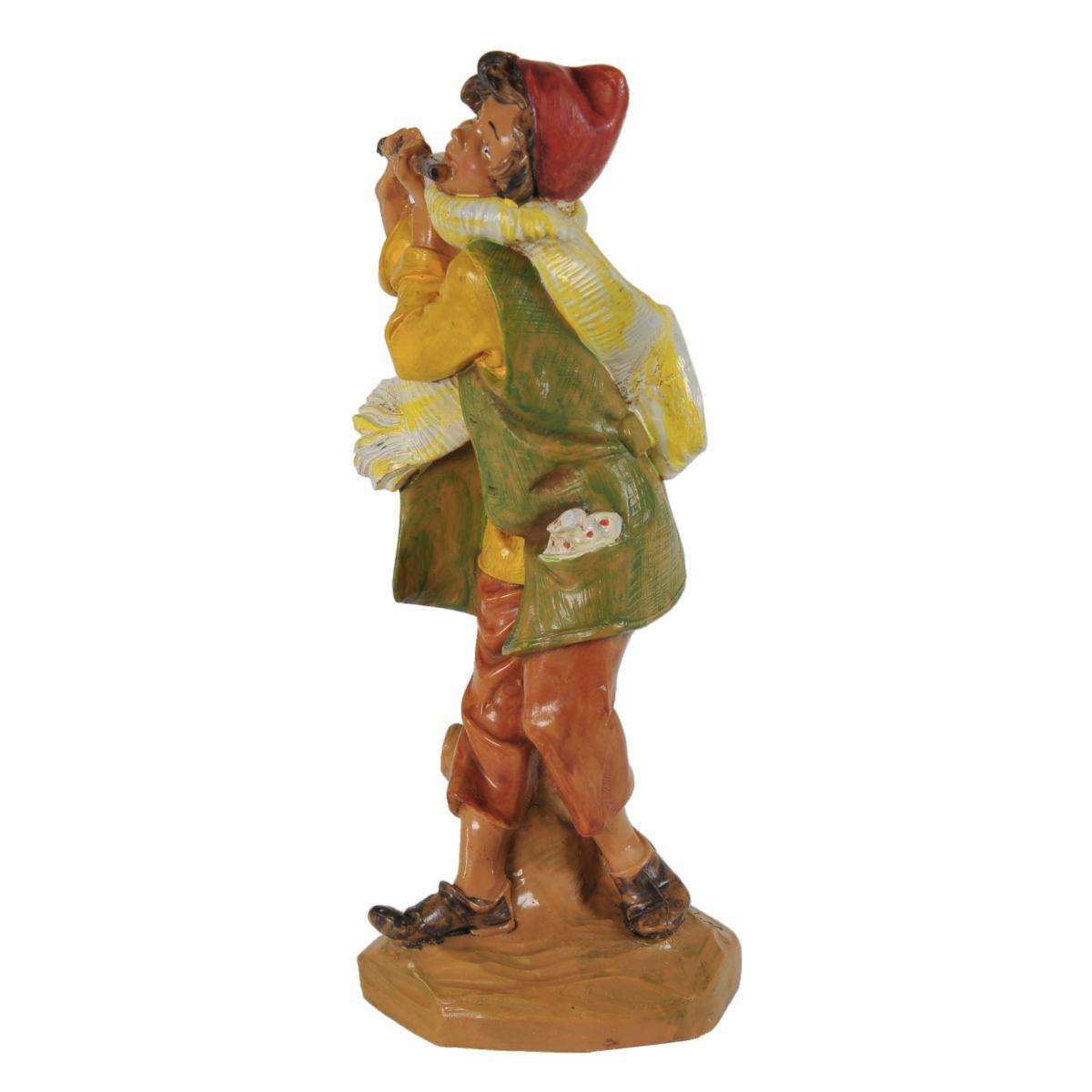 Statua presepe 19 cm pastore flauto