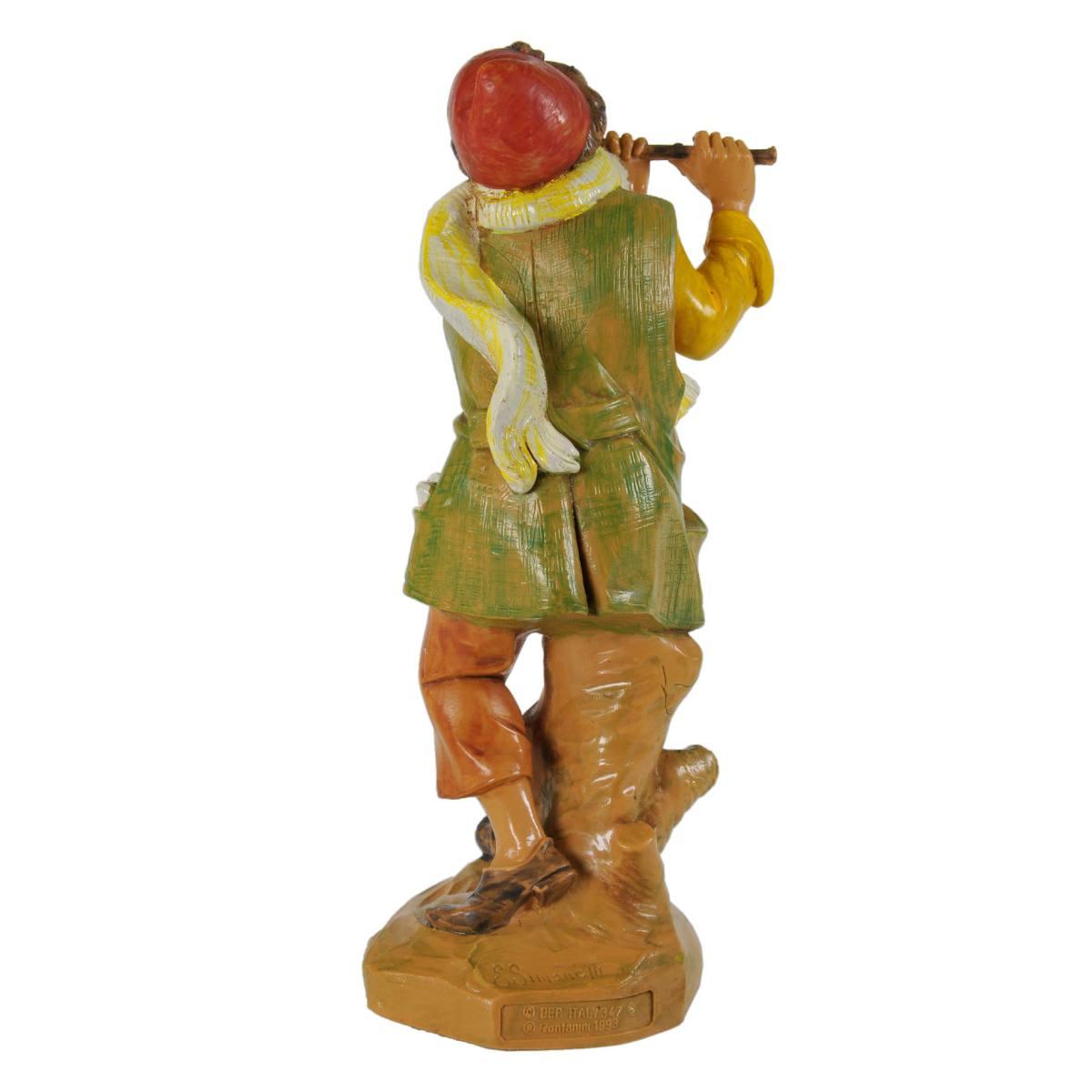 Statua presepe 19 cm pastore flauto