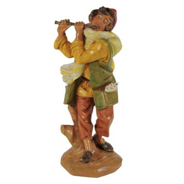 Statua presepe 19 cm pastore flauto