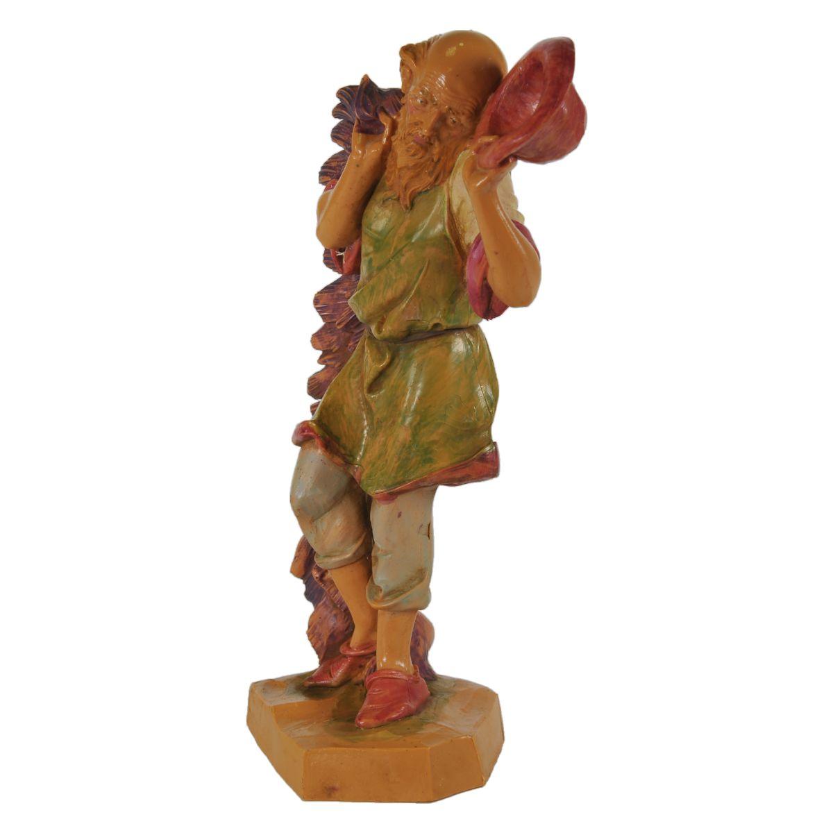 Statua presepe 19 cm pastore cappello