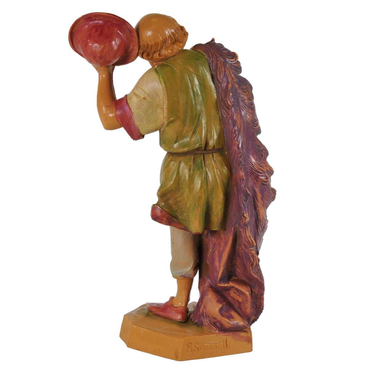 Statua presepe 19 cm pastore cappello