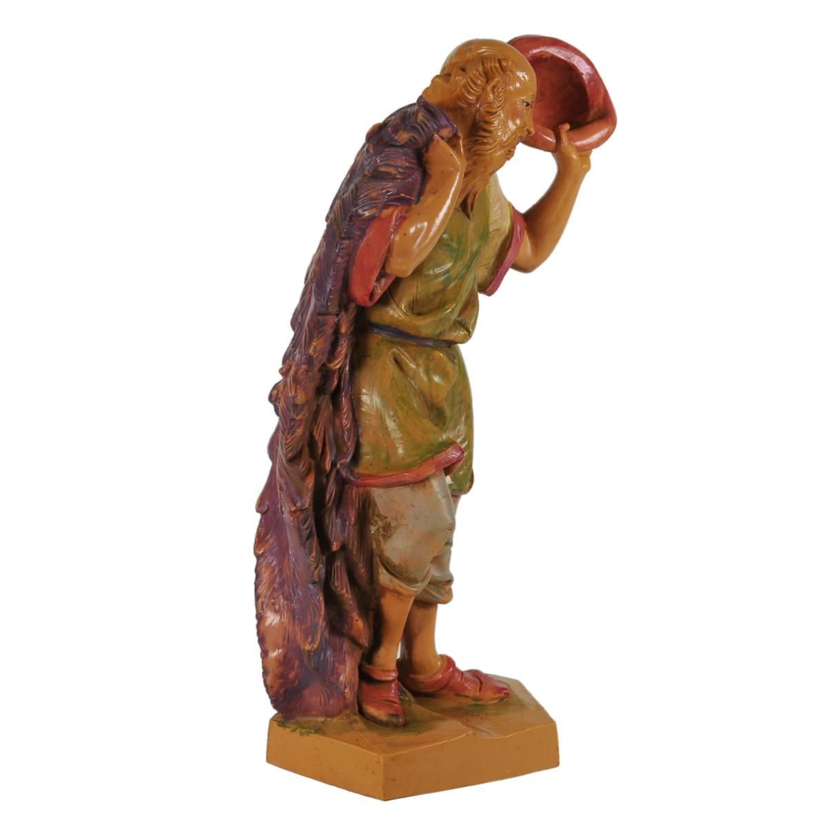 Statua presepe 19 cm pastore cappello