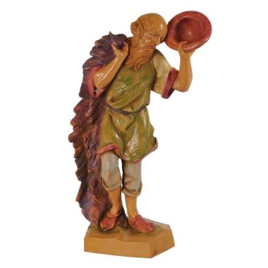 Statua presepe 19 cm pastore cappello