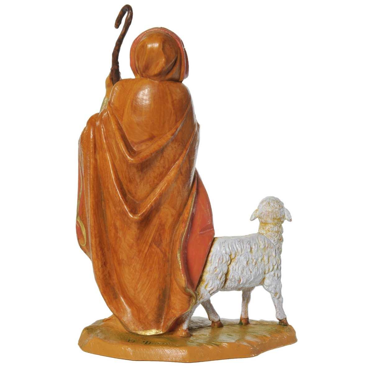 Statua presepe 12 cm buon pastore pecora