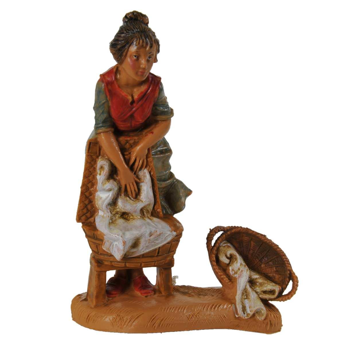 Statua presepe 10 cm pastori doppi assortiti