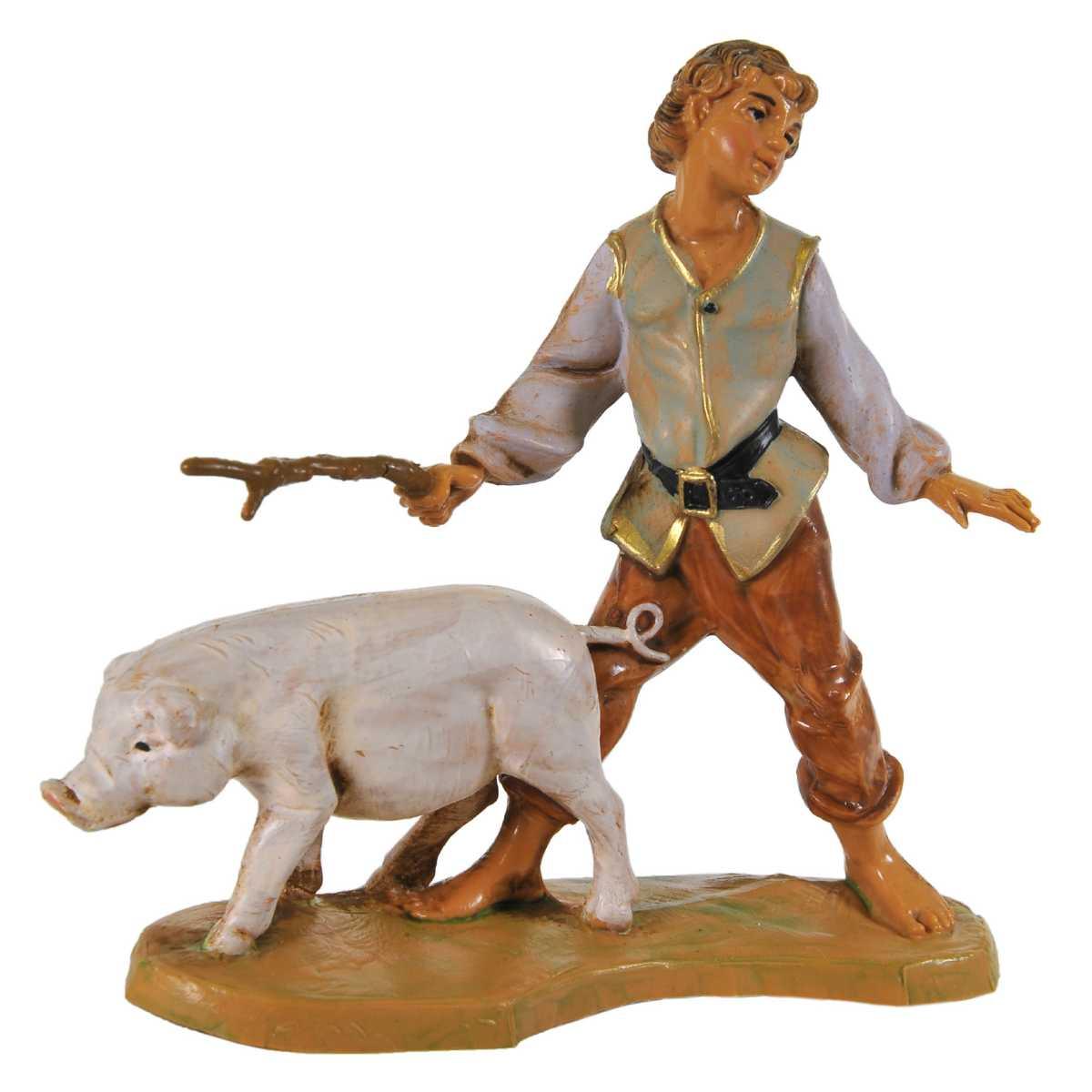 Statua presepe 10 cm pastori doppi assortiti