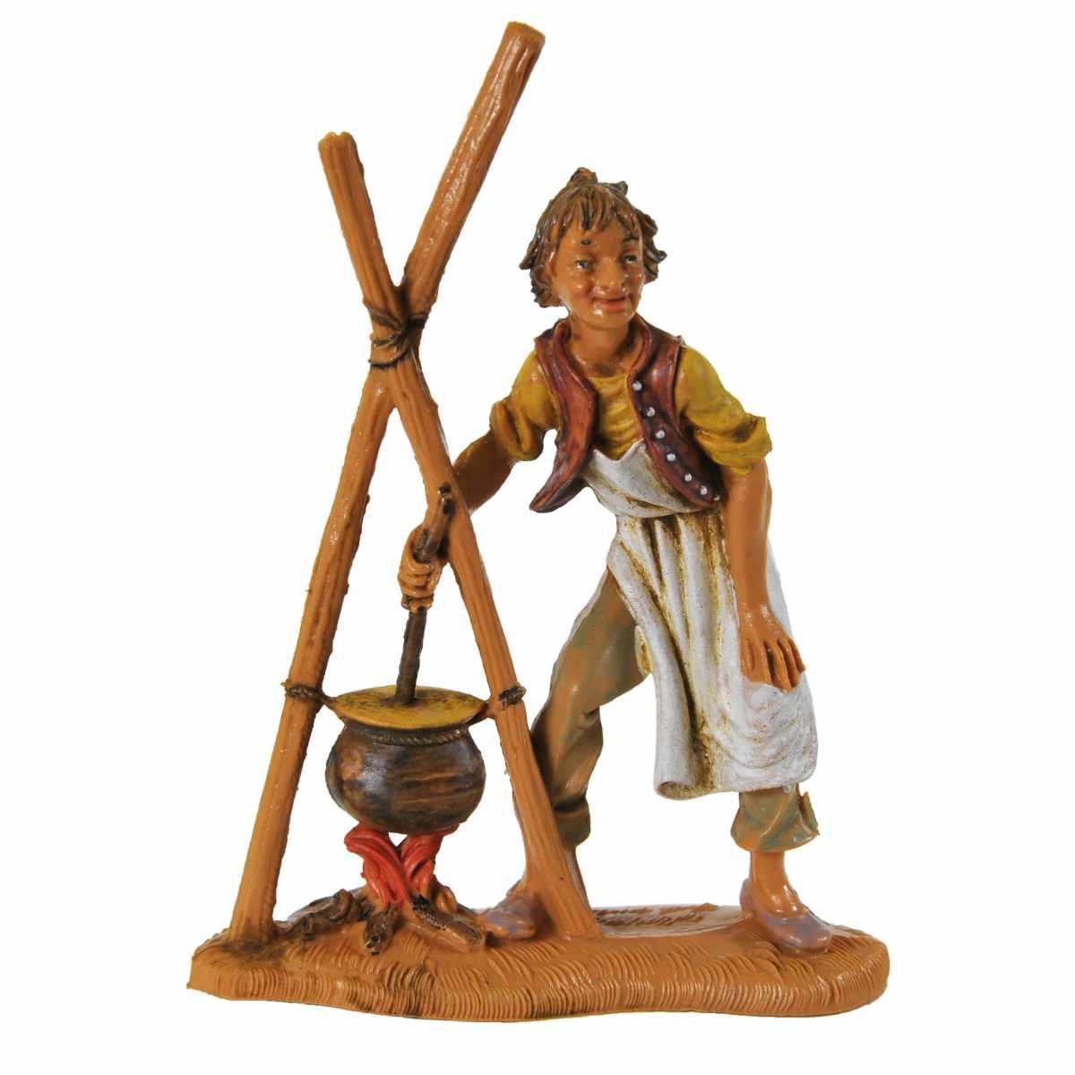 Statua presepe 10 cm pastori doppi assortiti