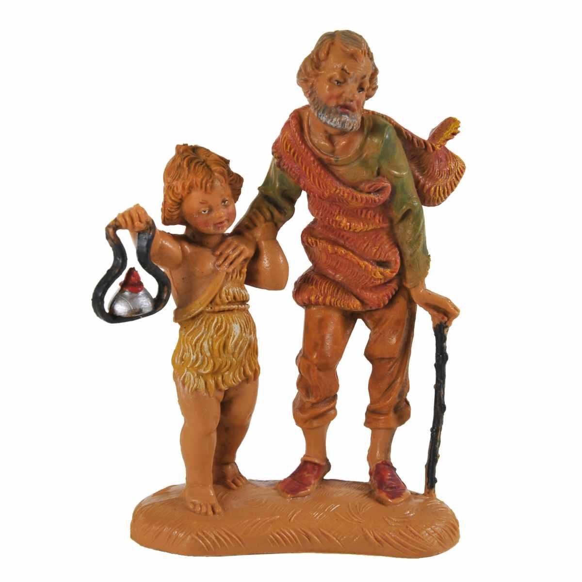 Statua presepe 10 cm pastori doppi assortiti