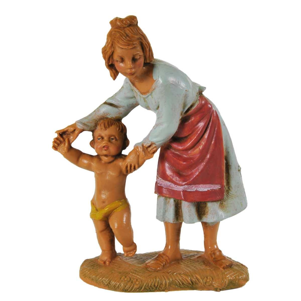 Statua presepe 10 cm pastori doppi assortiti