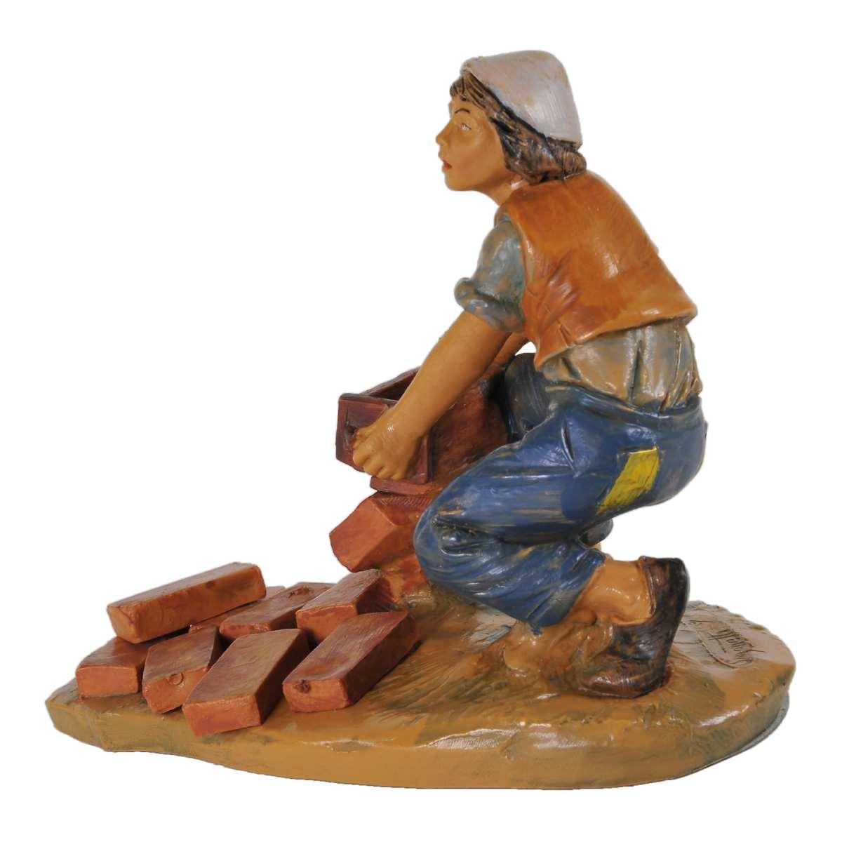 Statua presepe 12 cm benaiah fabbricante di mattoni