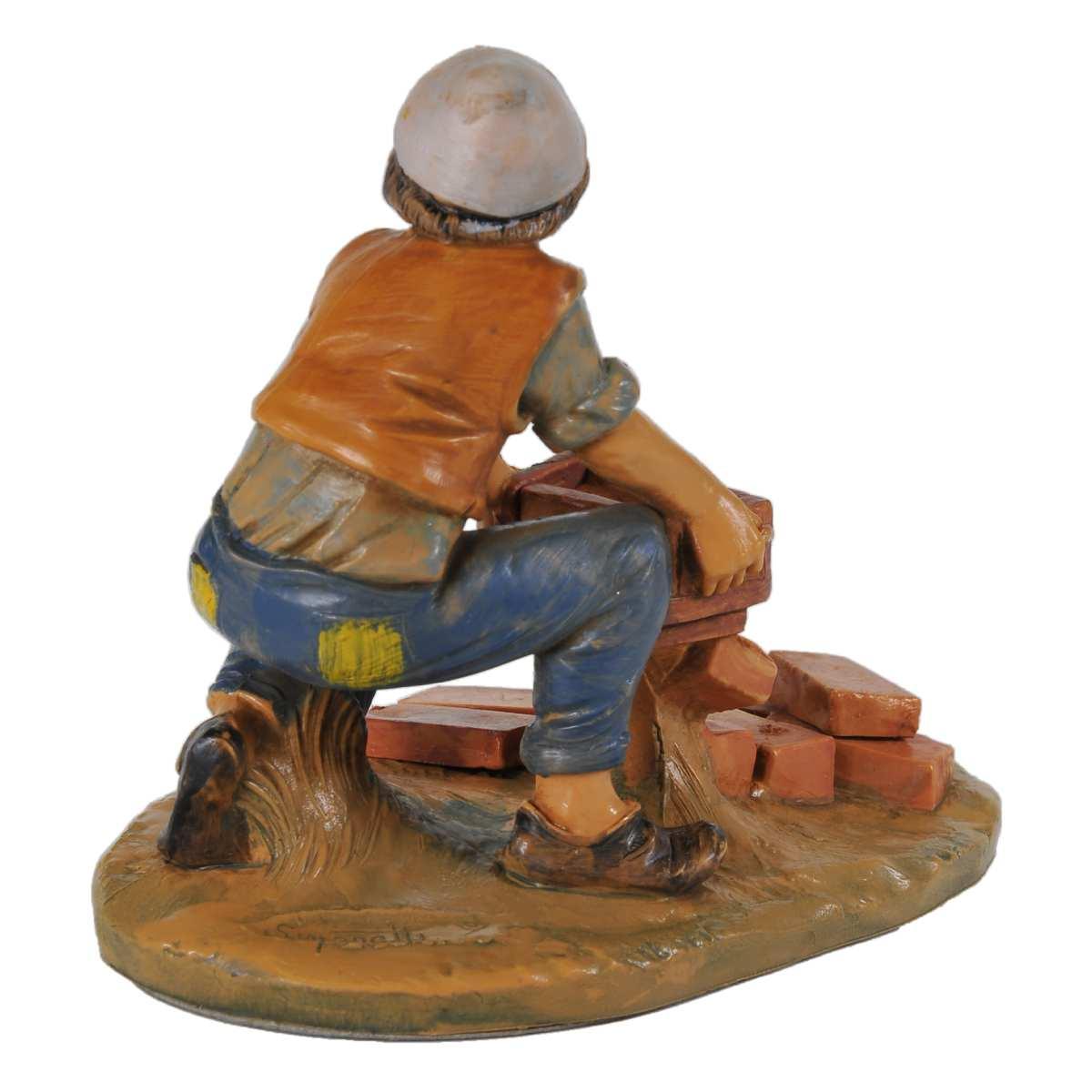 Statua presepe 12 cm benaiah fabbricante di mattoni