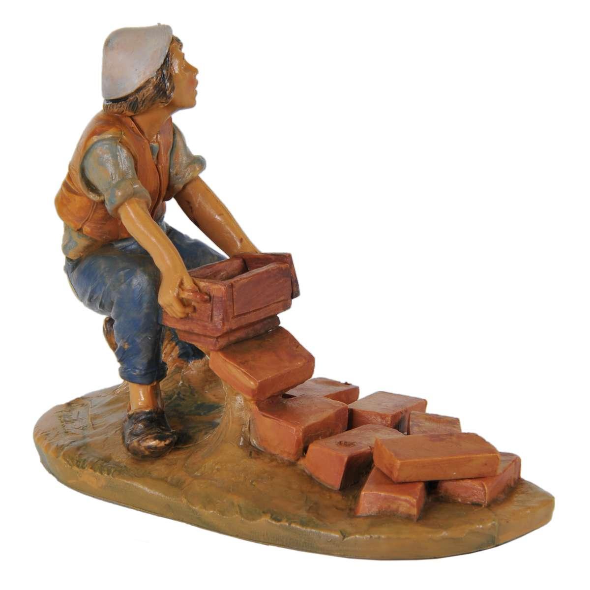 Statua presepe 12 cm benaiah fabbricante di mattoni