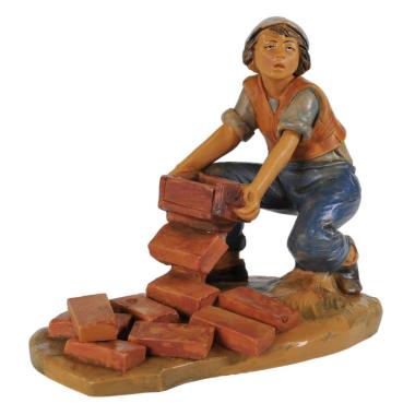 Statua presepe 12 cm benaiah fabbricante di mattoni