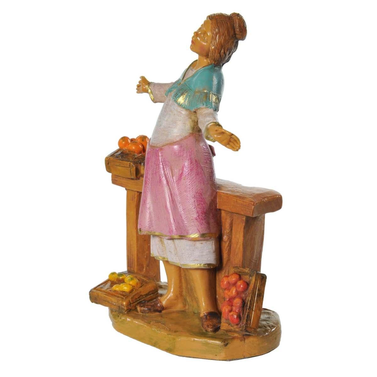 Statua presepe 12 cm zofia donna banco frutta