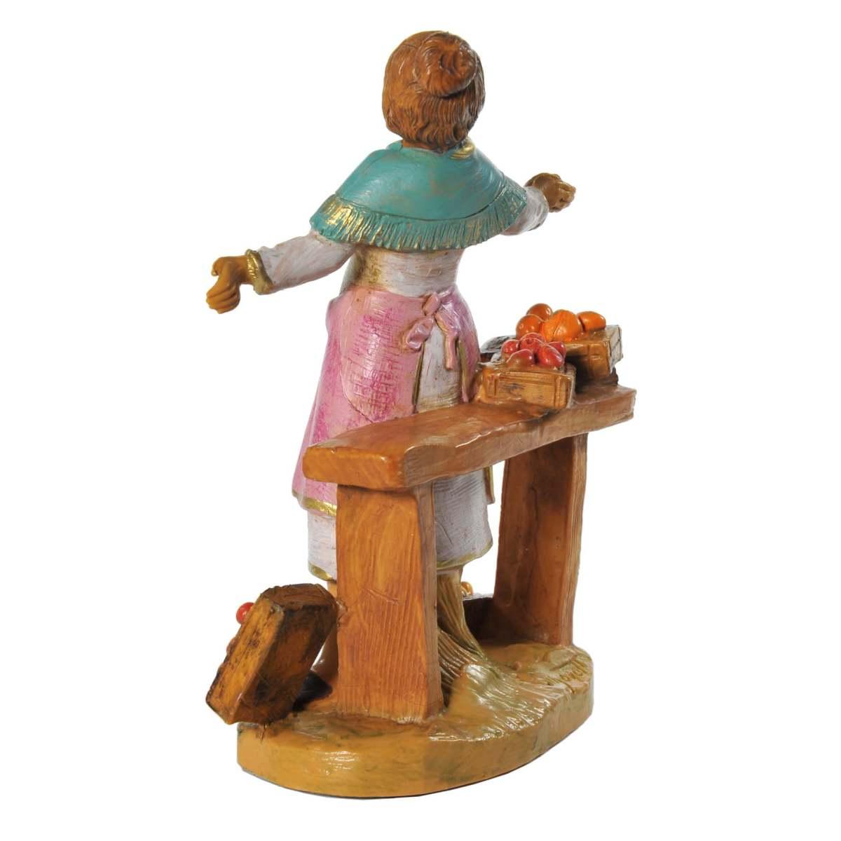 Statua presepe 12 cm zofia donna banco frutta