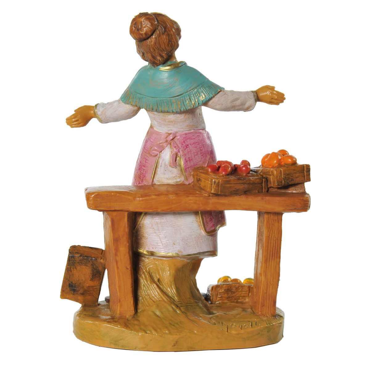 Statua presepe 12 cm zofia donna banco frutta