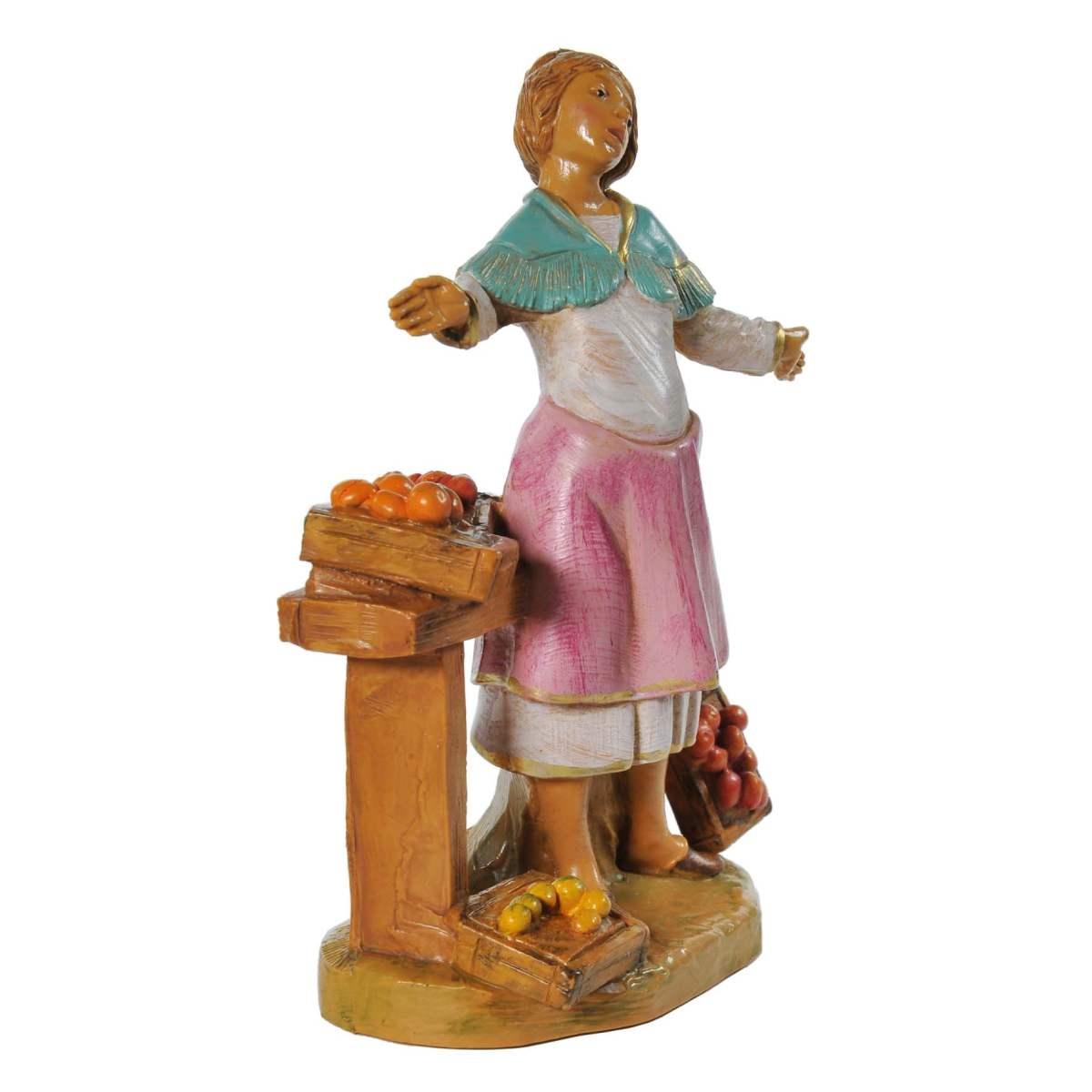 Statua presepe 12 cm zofia donna banco frutta