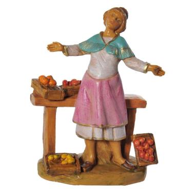 Statua presepe 12 cm zofia donna banco frutta